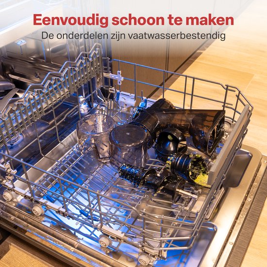 AoraKitchen Slowjuicer - met Omkeerfunctie - Sapcentrifuge - 500 ML - Juicer - voor Groenten en Fruit - Fruitpers - Zwart