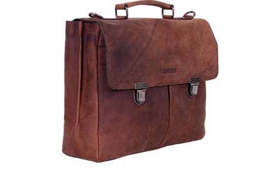 DSTRCT Wall Street A4 Laptoptas - 15,4 inch - Bruin