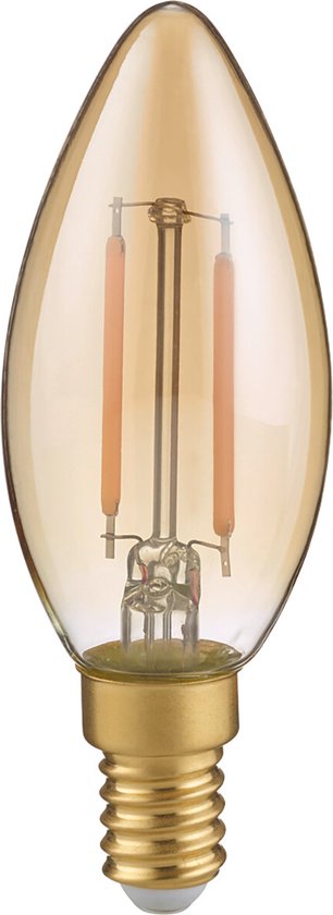 Trio leuchten - LED Lamp - Filament - E14 Fitting - 2W - Warm Wit - 2700K - Amber - Glas