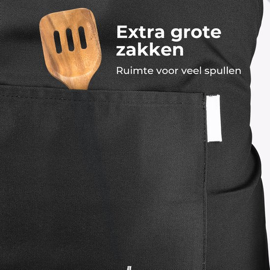 Keukenschort - Water- en vuilafstotend - Professioneel Kookschort - Schort voor Dames en Heren - Horeca Sloof - Unisex - Verstelbare Gesp - Extra Grote Vakken - Grijs