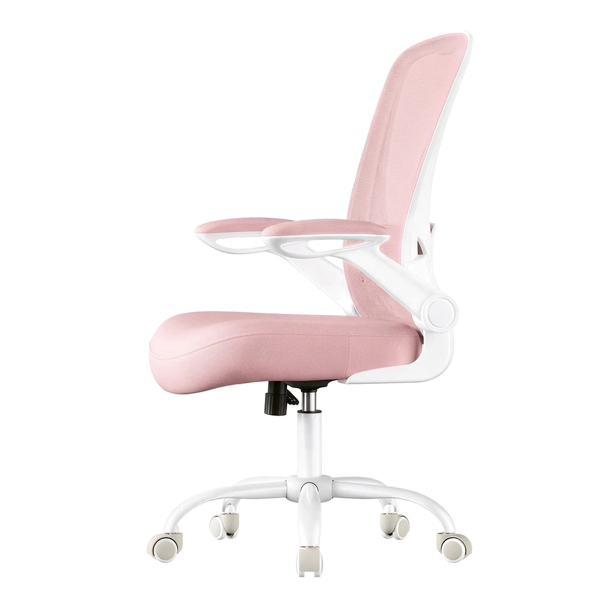 Joyfurnos Ergonomische Bureaustoel Roze - Verstelbare Lendensteun en Opklapbare Armleuningen - 60 x 64 x 103-110 cm
