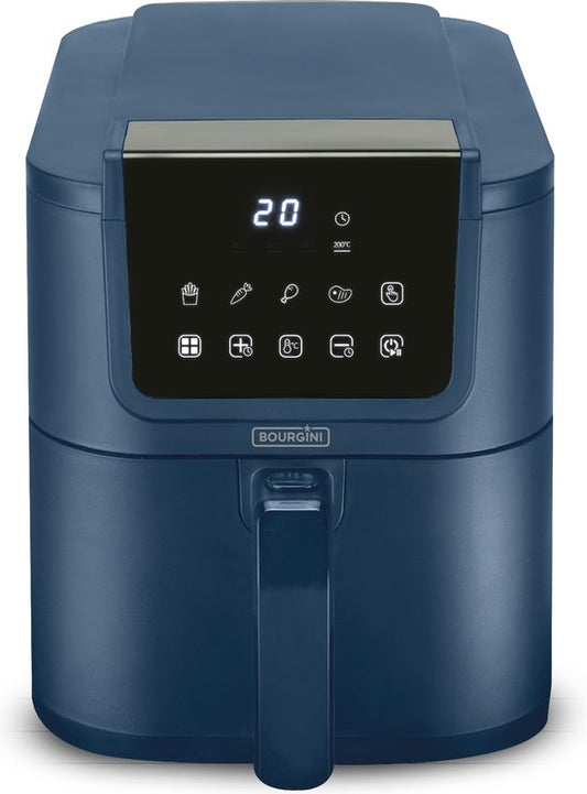 Bourgini Slimfit Airfryer XL Blauw - Heteluchtfriteuse - 5 liter - 1500W - PFAS vrij