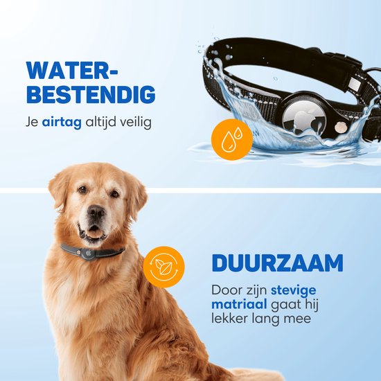 Vulpes Goods® Pets - Hondenhalsband geschikt voor Apple AirTag - Apple Airtag Halsband voor Honden Pro - Veilig, lichtgewicht, reflecterend & comfortabel - Anti-kras en Waterbestendig - Incl. 2 accessoires - 43-51 CM - L