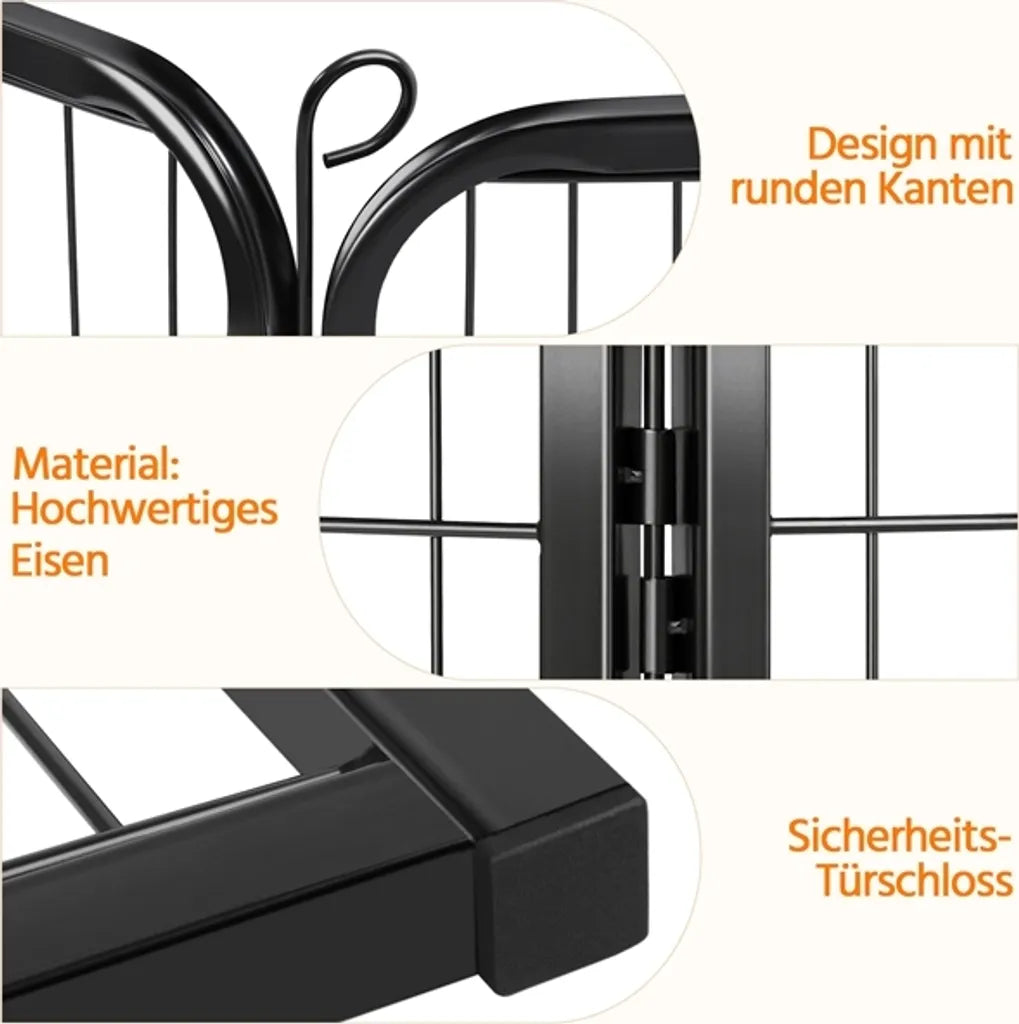 Yaheetech Puppyren - 16-delig - 60 cm - Met 2 Deuren - Zwart