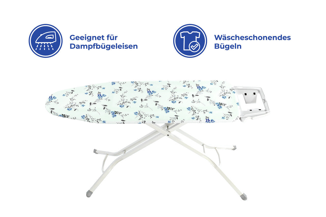 Wenko Strijkplankhoes Floral Blauw 130x50 cm