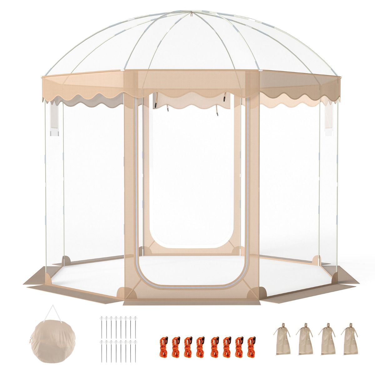 Coast Pop-up Bubbeltent - 8 tot 10 personen - 540° panoramisch uitzicht - transparant - 305 x 305 x 210 cm