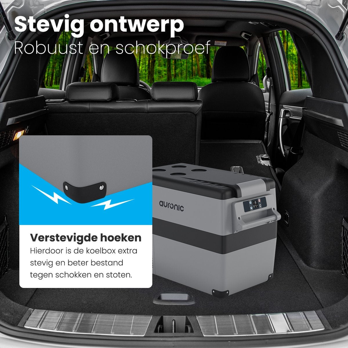 Auronic Compressor Koelbox - Coolbox - Alleen vriezen - 40.5L - 12V en 240V - Grijs
