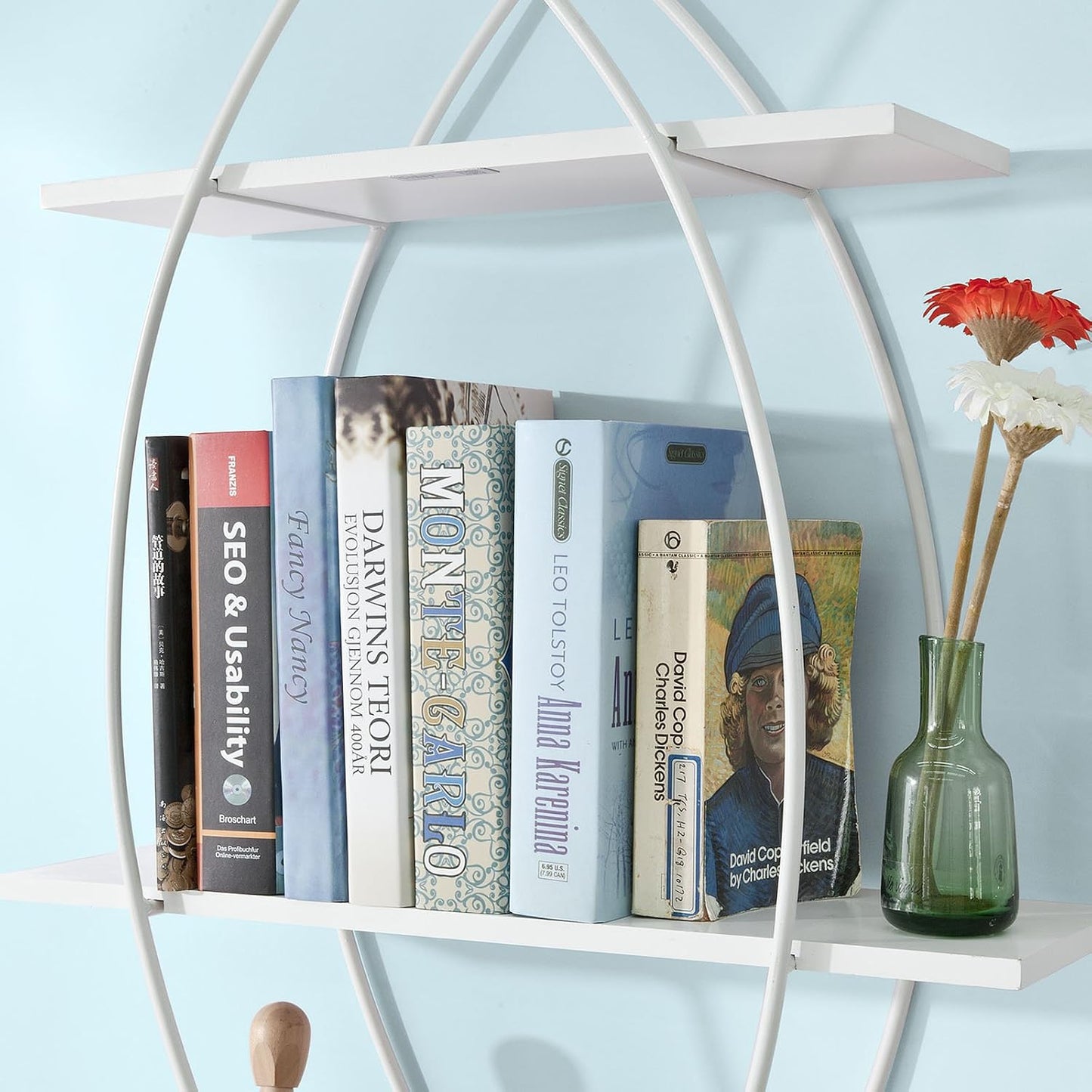 SoBuy Wandplank Opbergrek 3 Niveaus - 53x17x90 cm - Wit