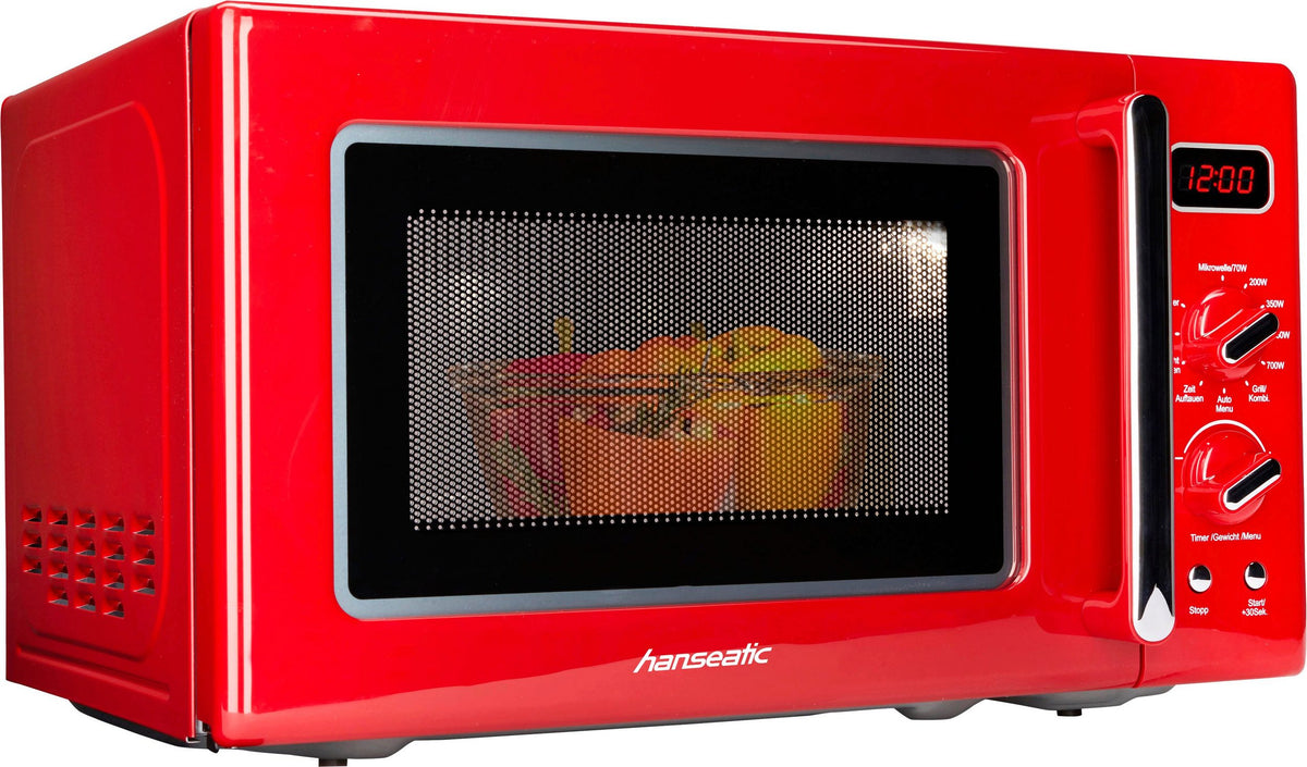 Hanseatic Magnetron AG720CE6-PM – 20 liter – 700 W – Grill 1000 W – Retro rood – 44 x 26 x 36 cm
