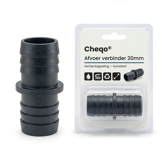 Cheqo® Afvoerdoorverbinder - Afvoer Verbinder - Afvoer Koppeling - Afvoer Connector - Afvoer Verbinding - Afvoer Koppelstuk - Afvoer Mof - Afvoer Verloopstuk - Afvoer Rechte Koppeling