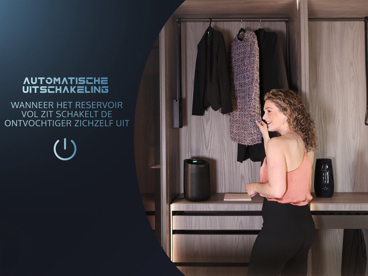 JAP Appliances Enivio D6 - Luchtontvochtiger en luchtreiniger met HEPA-filter - Ontvochtigt 750ml per dag - Hygrostaat - Ontvochtiger huis - Woonkamer, slaapkamer, badkamer en kelder