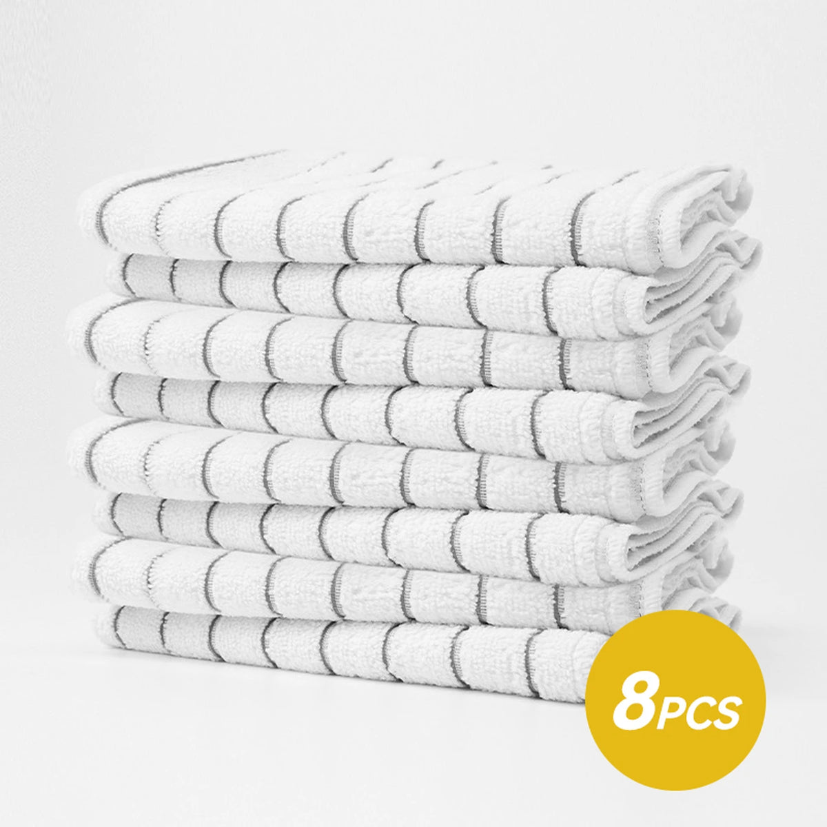 JORDAN&JUDY Microvezel Keukendoeken - 8-delig - 40 x 60 cm - Grijs/Wit - Gestreept