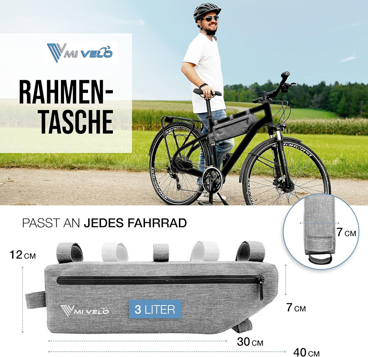 Waterdichte Fietstas 3L – Onder Zadel / Frame Tas – Compact & Stevig – MIVELO