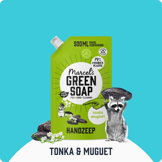 Marcel's Green Soap Handzeep Refill Tonka & Muguet 6 x 500ml