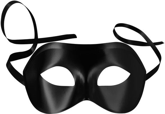 Dressforfun Venetiaans masker eenkleurig zwart - verkleedkleding kostuum halloween verkleden feestkleding carnavalskleding carnaval feestkledij partykleding - 303536
