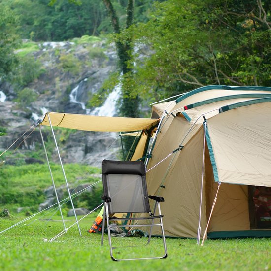 TRVLMORE Campingstoelen - Opvouwbaar - 2-Pack - 110KG Draagvermogen - Verstelbaar - Klapstoel - Visstoel - Kampeerstoel - Vouwstoel - Zwart