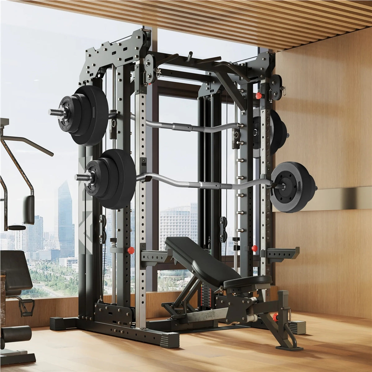 Yaheetech EZ-curl Halterset 20 kg – Voorzien Van Verchroomde Curlstang En 6 Beton-gewichtsschijven En Stersluitingen – Voor Krachttraining En Spieropbouw – Zwart Metaal Kunststof En Beton – 120 x 26 x 26 cm
