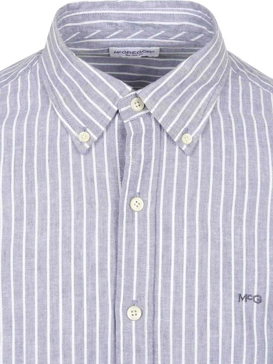 McGregor Overhemd Cotton Linen Strepen Indigo - Maat XL - Heren
