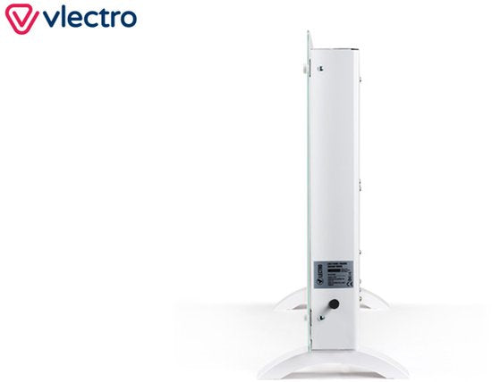 Vlectro - Elektrische Kachel & Convector Kachel - 2000W - LED Display & Afstandsbediening - Wit Metaal & Kunststof - Muurmontage & Vrijstaand - Energiezuinig met Thermostaat