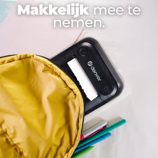 Denver Mini Pocket Printer - Sticker Printer - Thermisch Papier - Bluetooth - Mobiele Fotoprinter - MBP32B