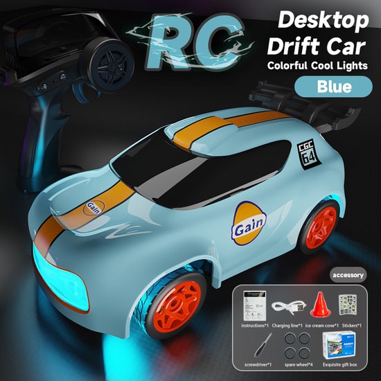 Fuegobird RC Auto - RC Voertuig - bureaublad drift auto - mini - hoge snelheid - blauw