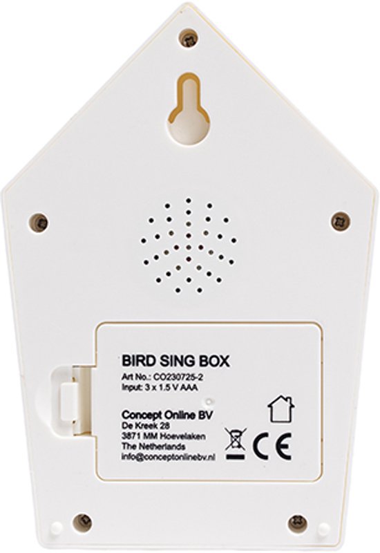 Nexxt Vogelgeluiden Huisje met Sensor voor op Toilet - Aanpasbaar Volume - WC - Bewegingsmelder - 8,6 x 3,5 x 12,5 cm - 90 g - Kastje - Bird Box - Donker Bruin