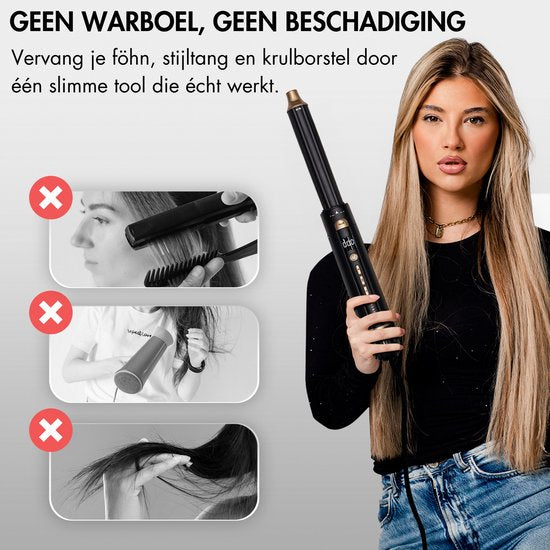 Sansbeauté® 8-in-1 Airstyler met Diffuser en Opbergdoos - Multistyler - Fohnborstel Kort Haar - Föhnborstel - Haarstyler - Haardroger - Warmteborstel - Krulborstel - Krultang - Stijlborstel - Roterende Kabel