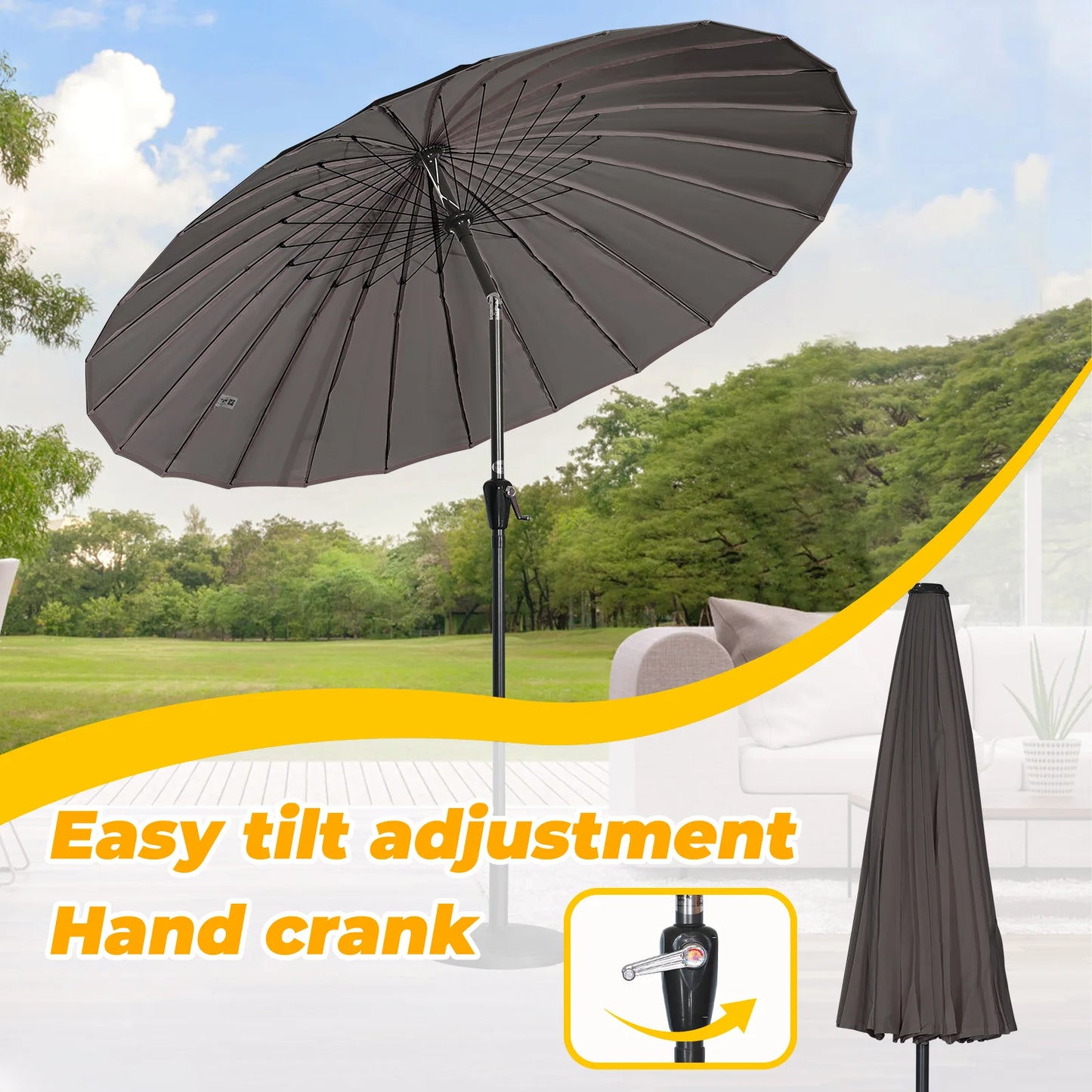 Angel Living 250 cm Kantelbare Tuinparasol Rood – Handslinger, UV-bescherming, Aluminium Frame