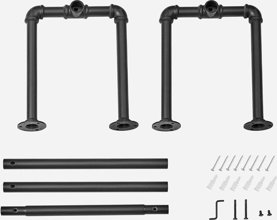 kledingrek - Kledingstang zwart metaal - Kledingroede industrieel design