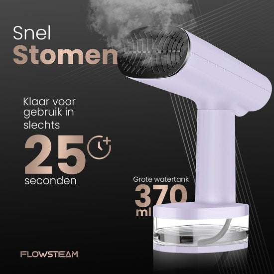 FLOWSTEAM® Luxe Kledingstomer - Handstomer - Stoomapparaat Kleding - Lavender Edition
