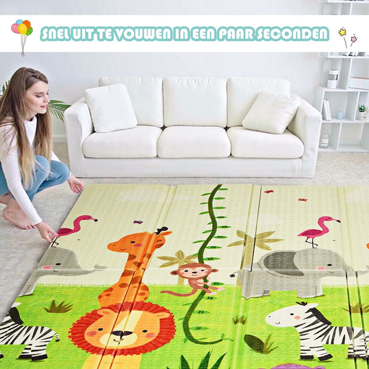Coast Baby Kruipmat Speelmat Opvouwbare Babymat Dubbelzijdige Speelmat Groen