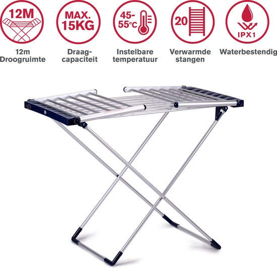 Dirt Devil Elektrisch droogrek - 230W - 45-55 ºC - Waterbestendig - 147x54x94 cm