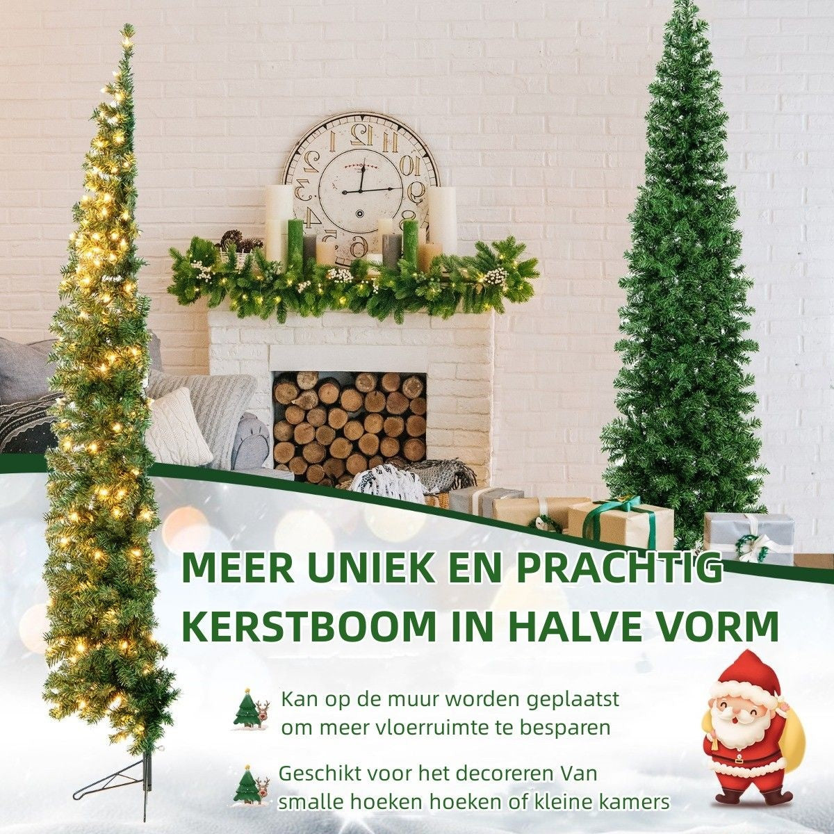 Coast Halve Kunstkerstboom met 150 LED-lampjes - 210 cm