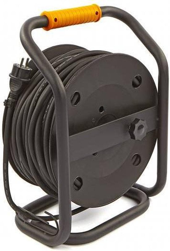 Relectric Pro Kabelhaspel – 40m – 4 stopcontacten – Met oprolknop - Randaarde - IP44 - RELEC493111