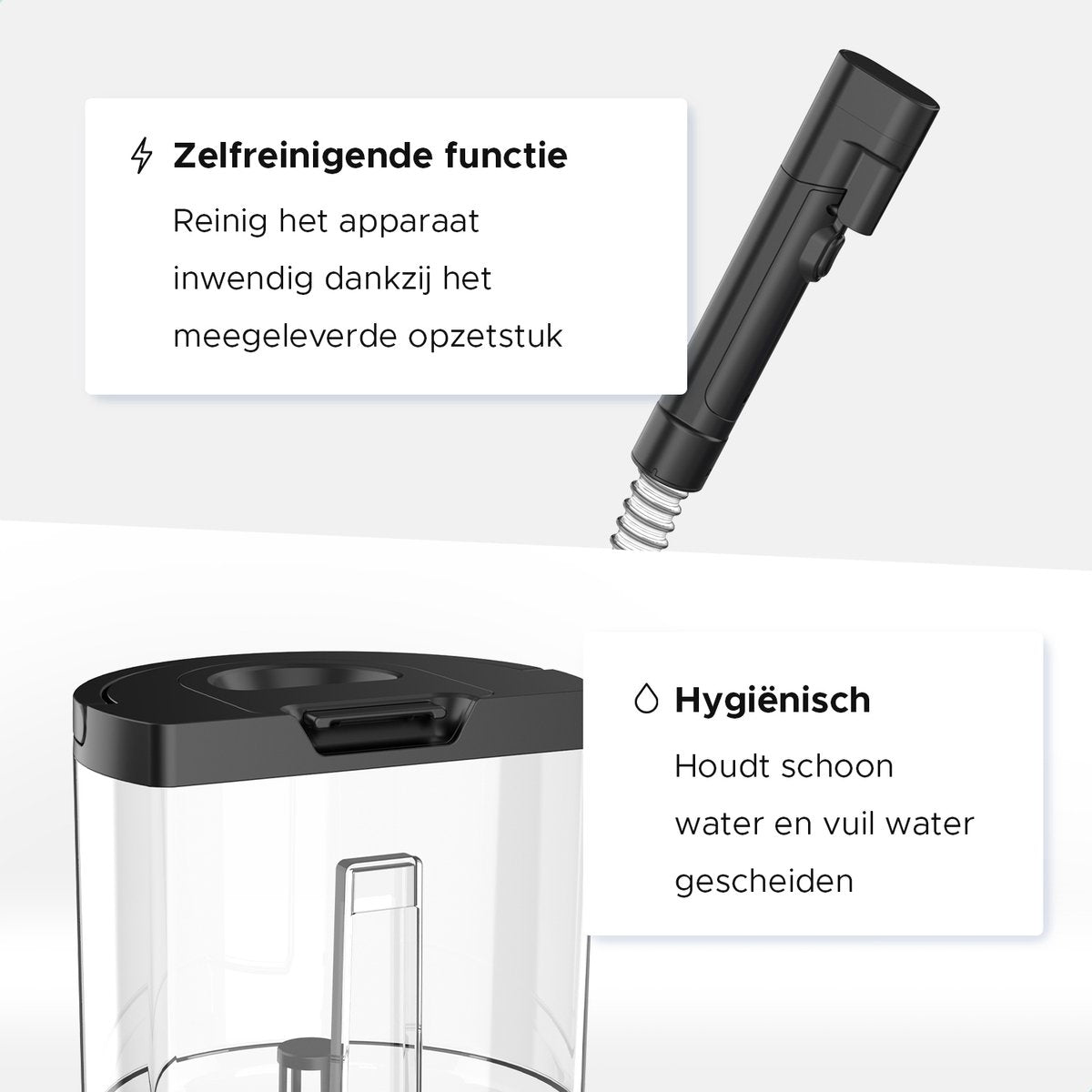 Motionflow 4-in-1 Vlekkenreiniger - Verwarmingsfunctie en Zelfreinigend - 4 Borstels / opzetstukken - inclusief Schoonmaakmiddel