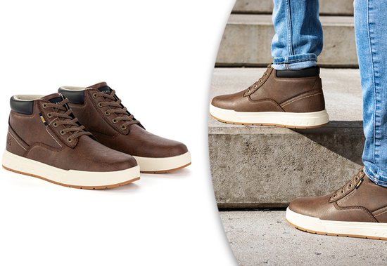 Milanoro - Comfortabele sneakers voor heren - Donkerbruin - Maat 45