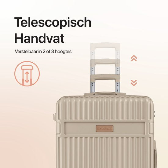 SKYCASES – Medium Reiskoffer – Classic Heritage – Lichtgewicht – TSA Slot – 66x45x26 cm – 63L – M Rolkoffer – Geruisloze Wielen – Beige