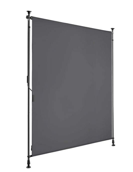 tectake Zonnescherm Taija – Klemzonwering – 120 x 310 cm – Donkergrijs