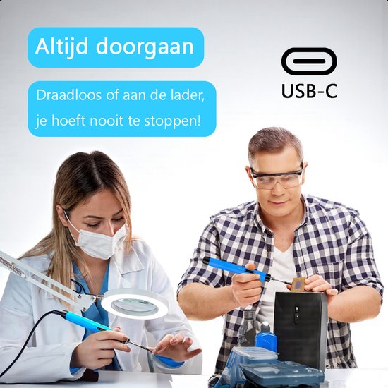 Tech Essentials Draadloze Soldeerbout - 8W - USB-C - Met Tin - Kit - Fijnsoldeerwerk - Pen - Accu - Soldeerset - Solder - Elektrisch Gereedschap - Oranje