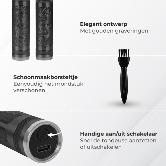 Nuvance Tondeuse Mannen - Tondeuse Hoofdhaar - Inclusief 4 Opzetstukken - Baardtrimmer en Haartrimmer - Tondeuses - Usb Oplaadbaar