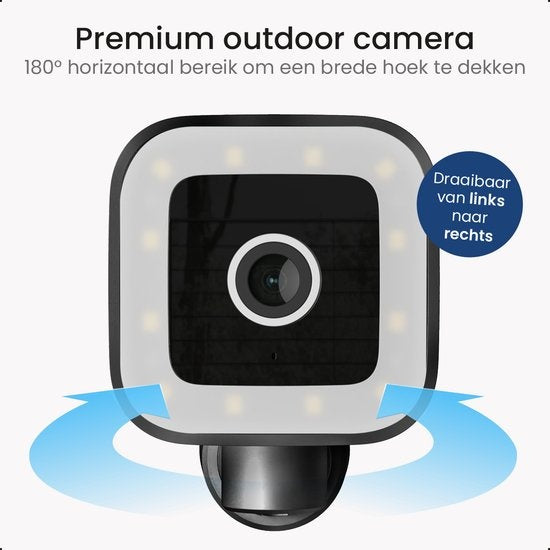 Gologi Premium Outdoorcamera - Buitencamera met Nachtzicht - Beveiligingscamera - Security Camera - 4MP - IP Camera - Geluid en Bewegingsdetectie - Met Kabel - Met Wifi en App - Zwart