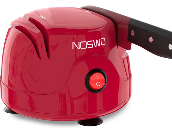 Noswo Elektrische Messenslijper - Multifunctioneel - Geschikt voor Messen, Schroevendraaiers en Scharen - Anti Slip - Rood