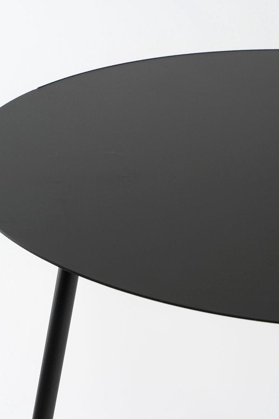 Mica Decorations Pontus Bijzettafel - Set van 2 - H45 x Ø55 cm - Metaal - Zwart