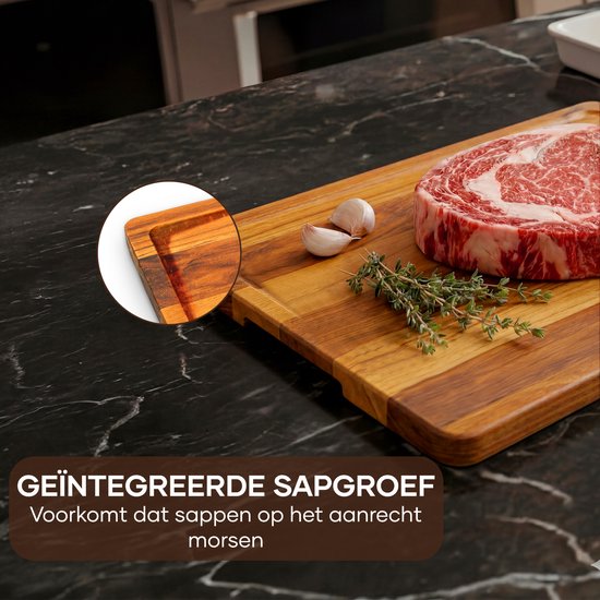 Villux Snijplank - Snijplankenset Met Houder - Snijplank Hout - Snijplanken - Snijplank Teakhout- Houten Snijplank - Snijplankenset - Tapasplank - Borrelplank - Serveerplank - Hapjesplank - Inclusief eBook - 3 Stuks - Teakhout