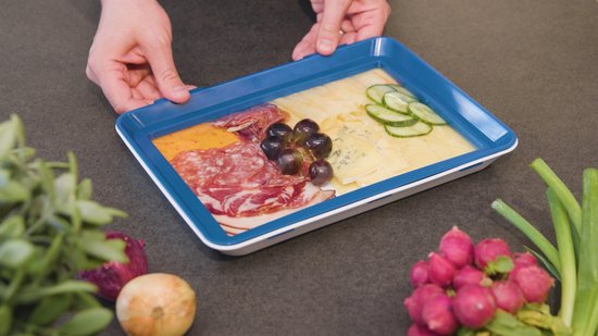 Livington Flex & Fresh Vershoudborden set van 2 - meer ruimte dankzij uitklapbaar deksel - vaatwasmachinebestendig - kliksluiting en afsluitring - stapelbaar - houdt voedsel lang vers