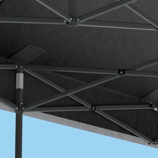 LifeGoods Partytent - Paviljoen - EasyUp - Opvouwbaar - 4 Zijwanden - Waterdicht - Met Draagtas met wieltjes - 300 x 600 cm - Antraciet