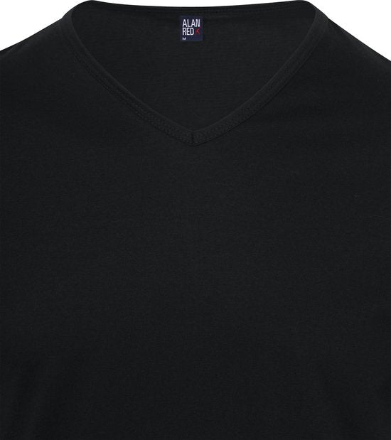 Alan Red T-shirt Vermont - extra lang - V-hals - zwart - maat S