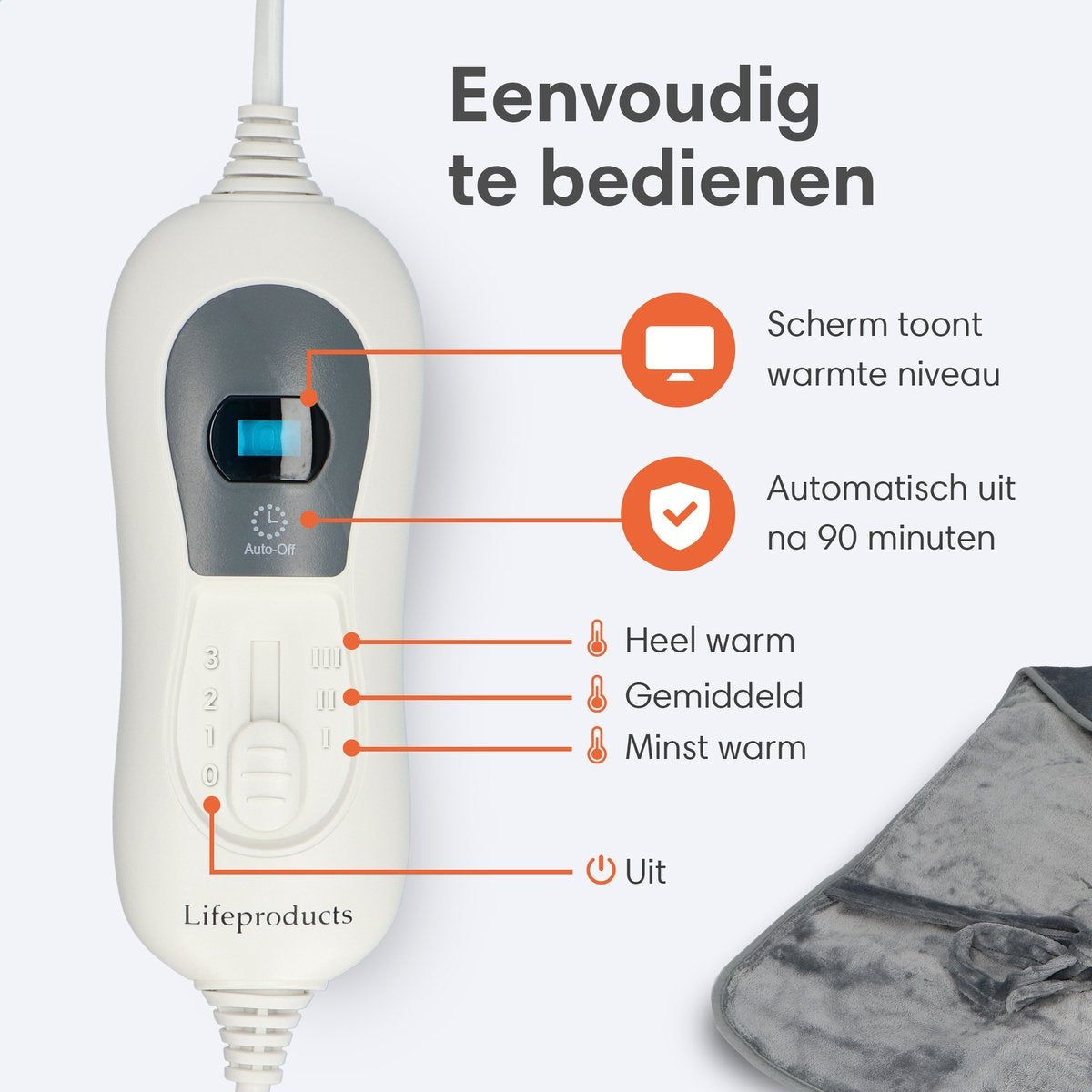 Warmtekussen - Elektrisch Kussen met 9 Warmtestanden - Elektrische Warmte Mat - Verwarmd Nek Schouder en Onderrug - 100W