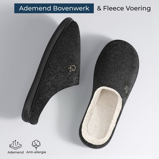 Pantoffels Heren - Sloffen - Maat 40/41 - Zwart - Anti-slip - Comfeet