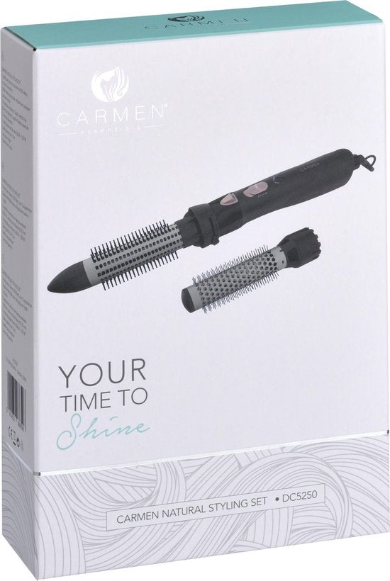 Carmen DC5250 - Föhnborstel -  550 watt - Intrekbare tanden - 2 opzetstukken - Dual voltage